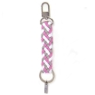 Подвеска для ключей "Косичка" Материал: текстиль, метал Цвет: бело-розовый инфо 13626a.